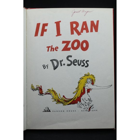 If I Ran the Zoo Dr. Seuss Random House 1950 Hardcover Book Large HC OOP Banned - Picture 6 of 13